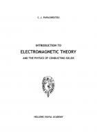 Cover for Introduction to Electromagnetic Theory and the Physics of Conducting Solids